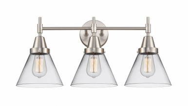 Cone 3 Light Bath Vanity 11.25 Inch Tall and 25.75 Inch Wide by Innovations - 447-3W-SN-G42