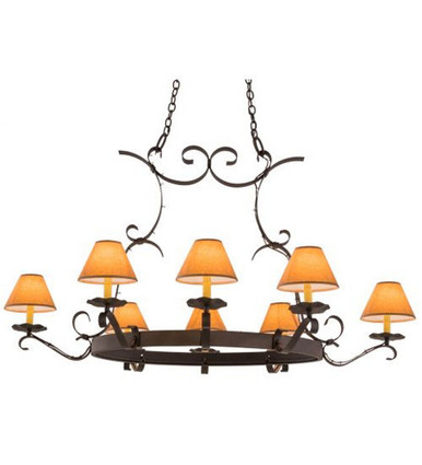 Handforged 8 Light Oblong Chandelier 39.5 x 36.5 Inch Wide by Meyda Tiffany - 160119