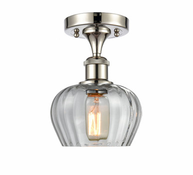 Fenton 1 Light Semi Flush Mount 8.75 Inch and 6.5 Inch Wide by Innovations - 516-1C-PN-G92