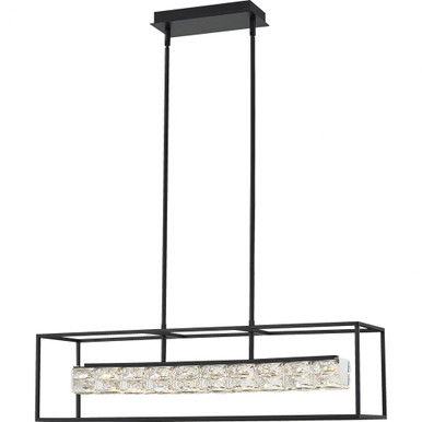 Dazzle 1 LED Light Oversized Linear Pendant by Quoizel - PCDZ136MBK
