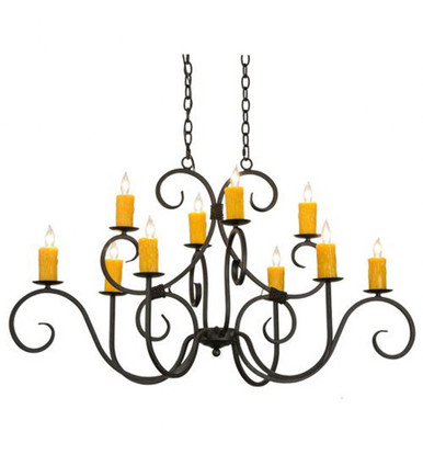 Clifton 10 Light Oblong Chandelier 31 x 28 Inches Wide by Meyda Tiffany - 149426