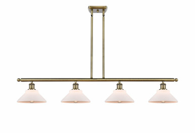 Orwell 4 Light Stem Hung Island 7.5 Inch Tall X 48 Inch Wide by Innovations - 516-4I-AB-G131