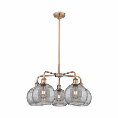 Athens Deco Swirl 5 Light Medium Chandelier by Innovations 516-5CR-G1213-8 - 516-5CR-AC-G1213-8SM