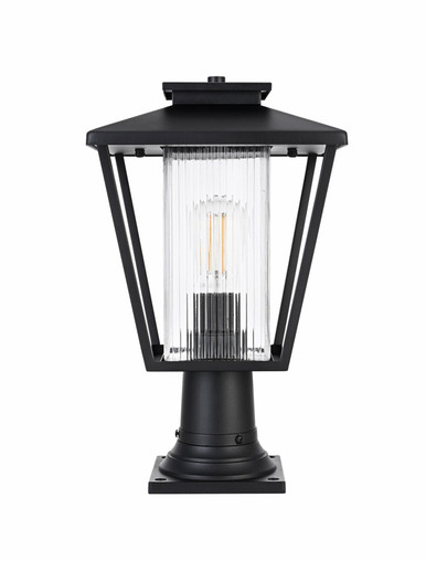 Gaul 1 Light Outdoor Post Mount 17 Inch Tall and 10 Inch Wide by Elegant - OD306P17BK