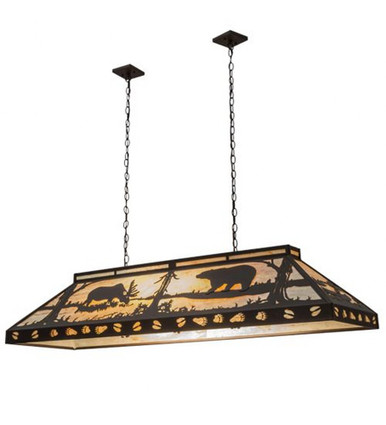 Moose & Black Bear 9 Light Oblong Pendant 16 x 18 Inches by Meyda Tiffany - 169522