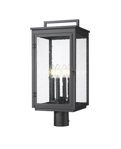 Hartwell 4 Light Outdoor Post Mount 22.75 Inch and 10 Inch Wide by Z Lite - 5019PHBR-BK
