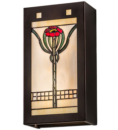 Parker Poppy 2 Light Wall Sconce 13.5 x 7.5 Inches by Meyda Tiffany - 126016