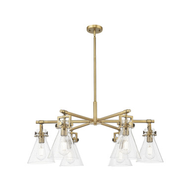 Newton Cone 6 Light Stem Chandelier 16 Inch and 26 Inch Wide by Innovations - 411-6CR-G411-7_P