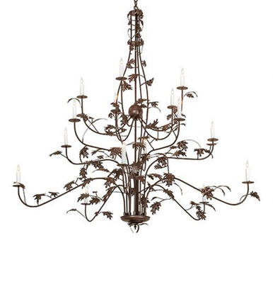 Oak Leaf 15 Light Chandelier 72 x 72 Inch by Meyda Tiffany 258908 - 258908