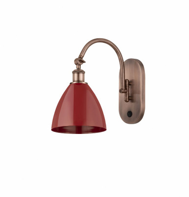 Plymouth 1 Light Adjustable Swing Arm Wall Sconce 13X7.5 by Innovations - 518-1W-AC-MBD-75-RD