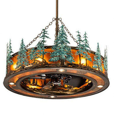 Tall Pines 8 Light Fandelier 66 In H and 44.5 In W by Meyda Tiffany - 222081
