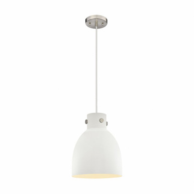 Newton Bell 1 Light Metal Shade Small Pendant 12.5 Inch Tall by Innovations - 410-1PM-SN-M412-10W