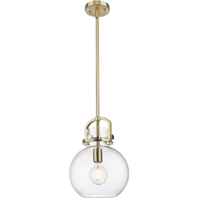 Newton Sphere 1 Light Glass Stem Hung Mini Pendant 13.38X10 by Innovations - 410-1SM-CB-G410-10CL