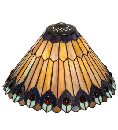 Tiffany Jeweled Peacock 12 Inch Wide Tiffany Shade by Meyda Tiffany - 26311
