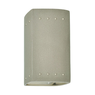 Ambiance Small Rectangular with Perfs Outdoor Wall Mount by Justice Design - CER-0925W