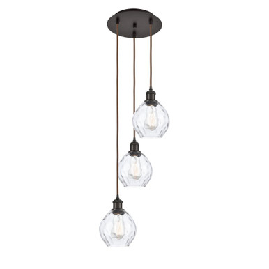 Waverly 3 Light Cord Hung Multi Pendant 26.25X12.5 Inch Wide by Innovations - 113B-3P-OB-G362