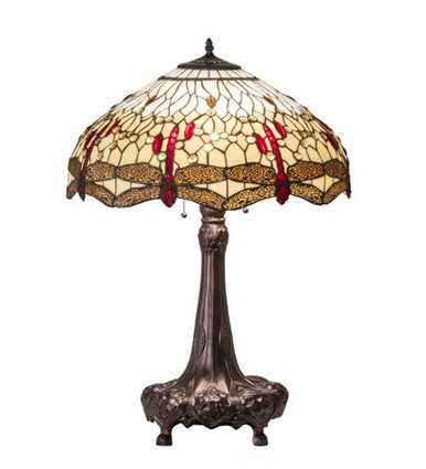 Tiffany Hanginghead Dragonfly 31 Inch High Table Lamp by Meyda Tiffany - 1297-31TL