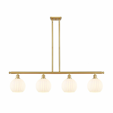 White Venetian 4 Modern Stem Hung Oversized Island Pendant by Innovations - 516-4I-G1217-8