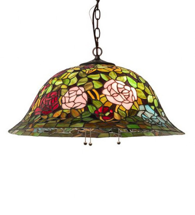 Tiffany Rosebush 3 Light Large Pendant 24 Inch wide by Meyda Tiffany - 232210