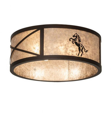 Black Stallion 4 Light Flush Mount 9 x 24 In by Meyda Tiffany - 233537