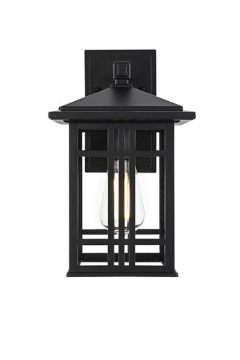 Harley 1 Light Outdoor Wall Mount 13 Inch Tall and 7.5 Inch Wide by Elegant - OD613W13BK