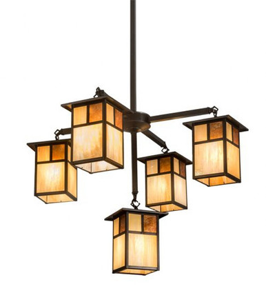 Hyde Park T Mission 5 Light Chandelier 53 x 32 Inches Wide by Meyda Tiffany - 194883