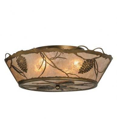 Whispering Pines 3 Light Flush Mount 58 x 16 In by Meyda Tiffany - 31602