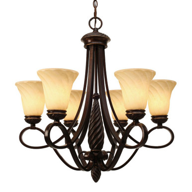 Torbellino 6 Light Large Chandelier by Golden - 8106-6 CDB