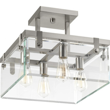 Glayse 4 Light 16.75 Inch Wide Semi Flush Mount by Progress - P350090