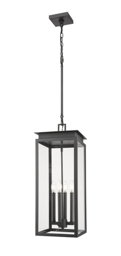 Nova 4 Light Outdoor Chain Mount Pendant 27.5 Inch Tall By Z-Lite - 5018CHB-BK