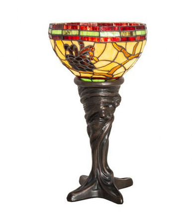 Tiffany Pinecone 1 Light Mini Table Lamp 15 x 7.5 Inches by Meyda Tiffany - 244888