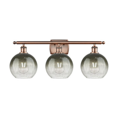 Brookhaven Globe 3 Light Bath Vanity 11.13 X 27.88 Inch Wide by Innovations - 516-3W-AC-G483-8SL