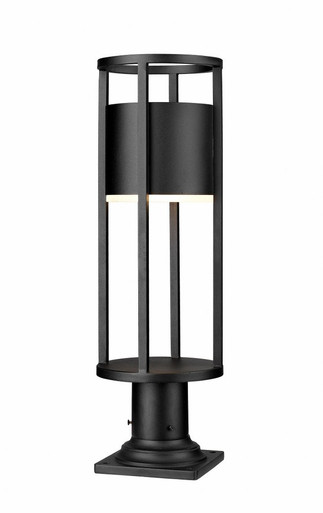 Luca 8W 1 LED Outdoor Pier Mount Light with Square Base by Z-Lite - 517PHM-533PM-BK-LED
