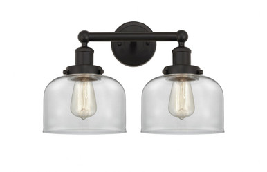 Bell 2 Light Steel Vanity Light 15.5 Inch Wide by Innovations - 616-2W-G7