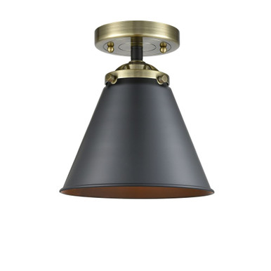 Appalachian 100W 1 LED Semi Flush Mount 8.5 X 8 Inch Wide by Innovations - 284-1C-BAB-M13-BK-LED
