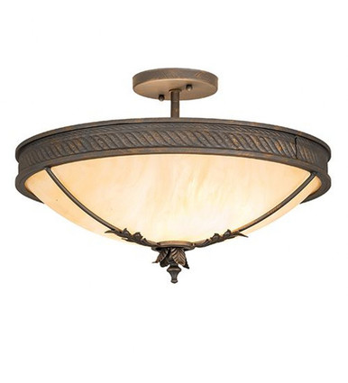 Hoja 2 Light Semi Flush Mount 12 x 18 Inches by Meyda Tiffany - 255594