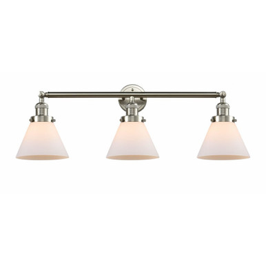 Cone 3 Light Bath Vanity 11 Inch Tall and 32 Inch Wide by Innovations - 205-SN-G41