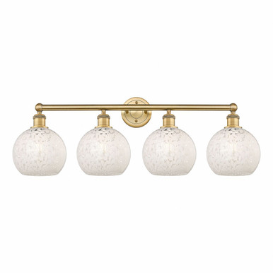 White Mouchette 4 Light Vanity Light 35 Inch Wide by Innovations - 616-4W-G1216-8
