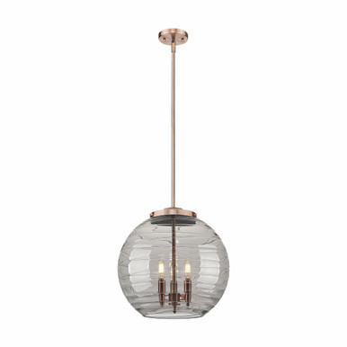 Athens Deco Swirl 3 Light Stem Hung Pendant 15.88 X 15.75 by Innovations - 221-3S-AC-G1213-16SM