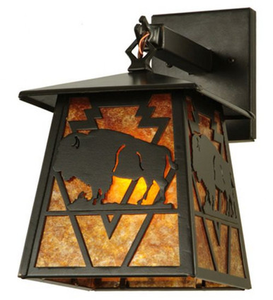 Lone Buffalo 1 Light Wall Sconce 12 x 7 Inch by Meyda Tiffany - 15396