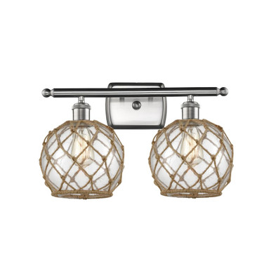 Farmhouse Rope 100W 2 LED Bath Vanity 11 and 18 Inch Wide by Innovations - 516-2W-G12-8R-LED