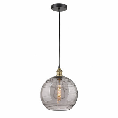 Athens Deco Swirl 1 Light Cord Down Mini Pendant 13.38 X 12 by Innovations - 616-1P-BAB-G1213-12SM