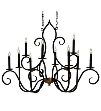 Clifton 10 Light Oblong Chandelier 36 x 29 Inches Wide by Meyda Tiffany - 132000