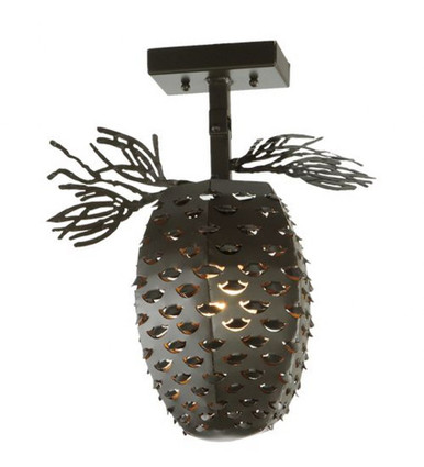 Stoneycreek Pinecone 1 Light Semi Flush Mount 15 x 13 Inch by Meyda Tiffany - 141027