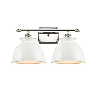 Adirondack 100W 2 LED Bath Vanity 9.5 Inch X 18.25 Inch Wide by Innovations - 516-2W-PN-M14-W-LED