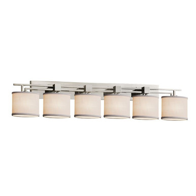 Textile Aero 6 Light Vanity Light by Justice Design - FAB-8706-30-WHTE