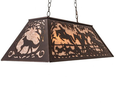 Fox Hunt 6 Light Oblong Pendant 18 x 17 Inch by Meyda Tiffany - 109866