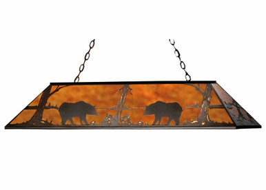 Bear at Lake 11 Light Oblong Pendant 20 x 17 Inches by Meyda Tiffany - 65415