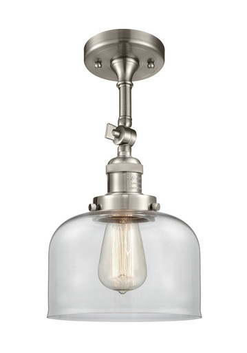 Bell 1 Light Adjustable Semi Flush Mount 14.5X7.75 Inch Wide by Innovations - 201F-SN-G72