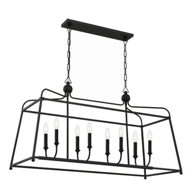 Sylvan 8 Light Chandelier with No Shade 25 x 42 Inches Wide by Crystorama - 2249-BF_NOSHADE